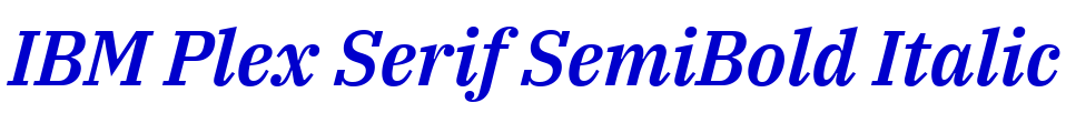 IBM Plex Serif SemiBold Italic police de caractère